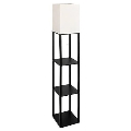 Lampadaire avec étagères 1xE27/60W/230V noir/blanc